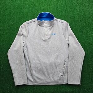 AT&T Sweatshirt Mens Medium Gray Snap Button Employee Uniform Work Wear Pullover